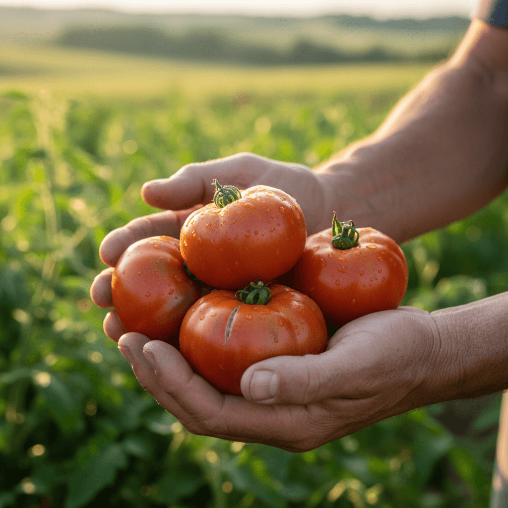Farm worker washing fresh produce